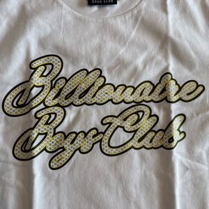 Billionaire Boys Club White Tee with Yellow Graphic